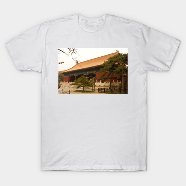 The Ming Tombs - A Side View Of The Main Entrance © T-Shirt by PrinceJohn